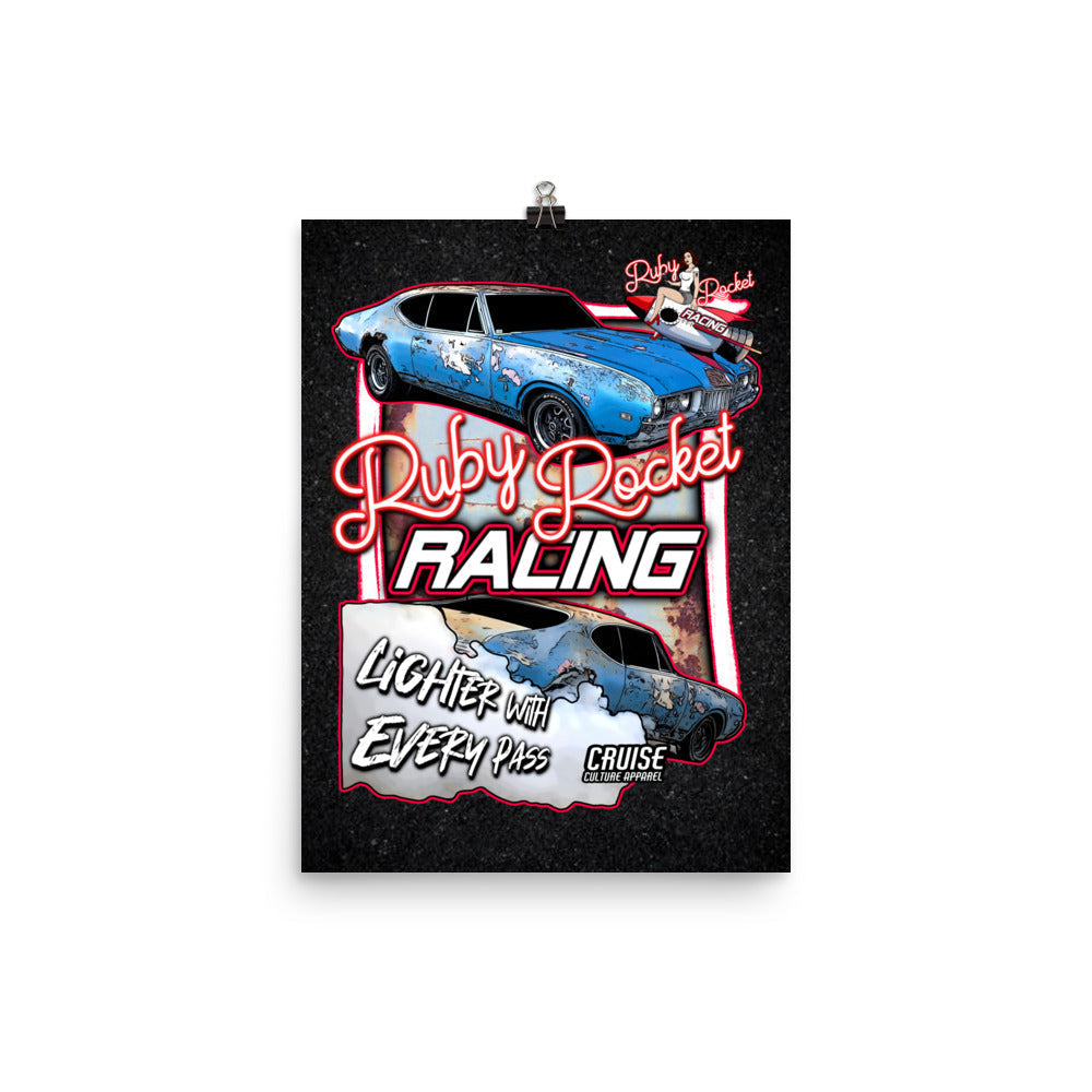 12x16 Ruby Rocket Racing Poster