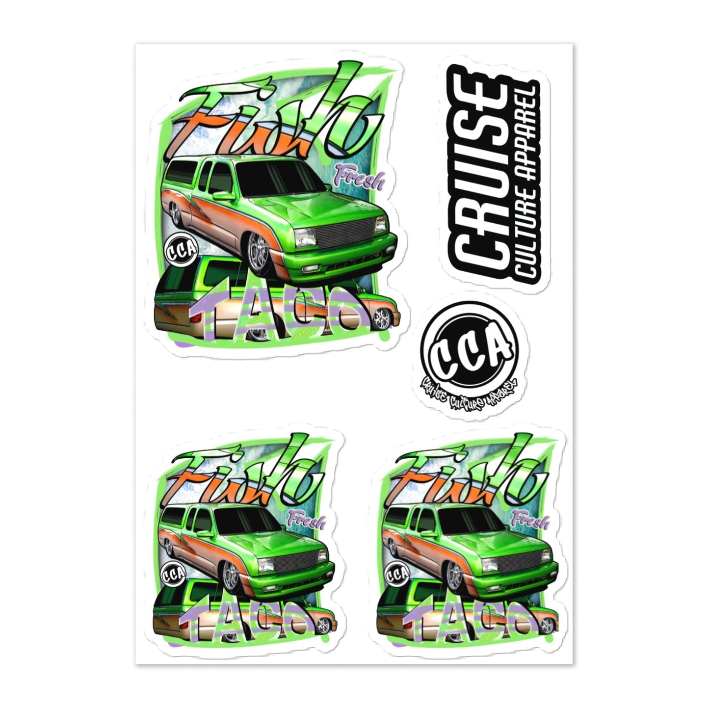 Fish Taco Sticker Sheet