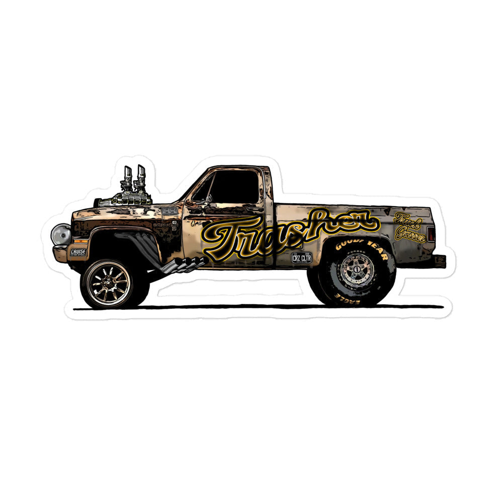 Large Trasher Truck Gasser Bubble-free Sticker