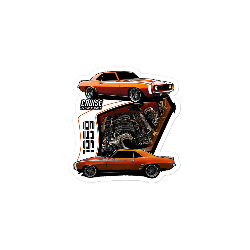 Small 1969 Camaro Bubble-free Sticker