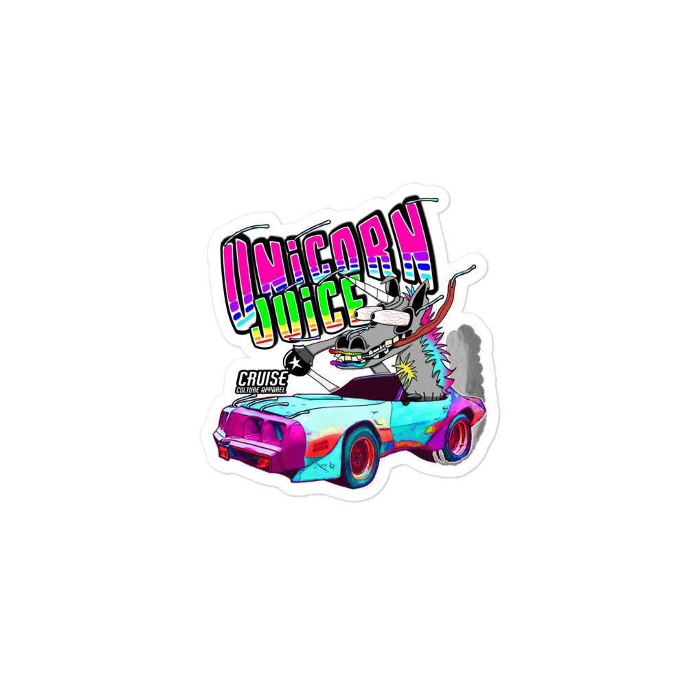 Small Unicorn Juice Bubble-free Sticker