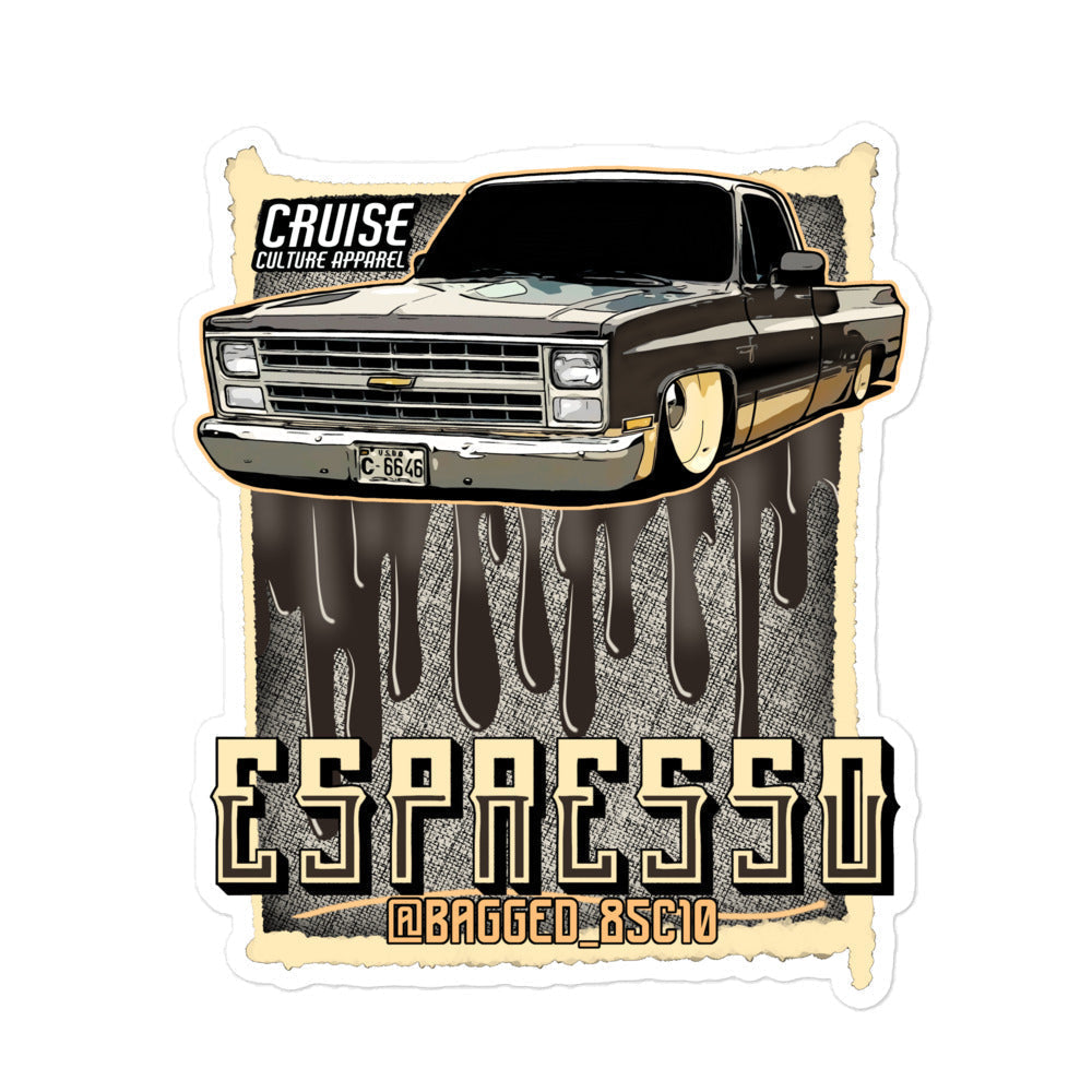 Large Espresso C10 Bubble-free sticker – Cruise Culture Apparel