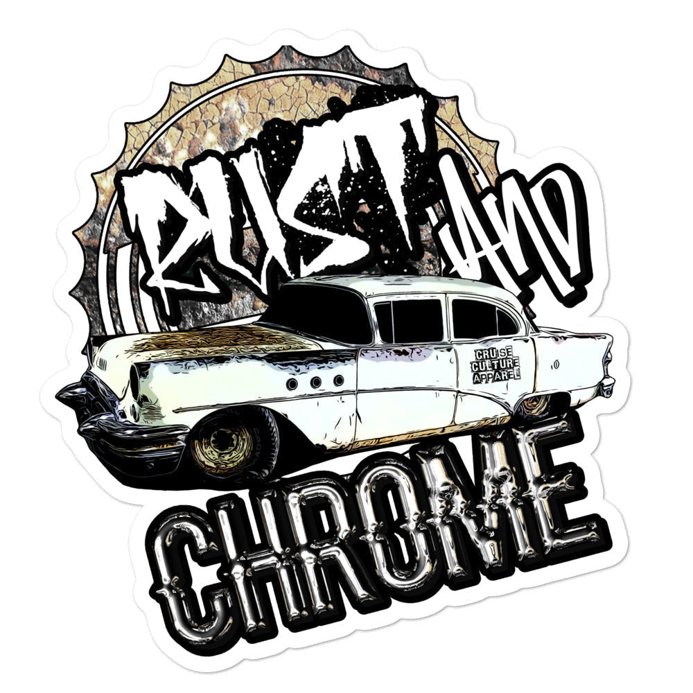 Large Rust And Chrome Sticker