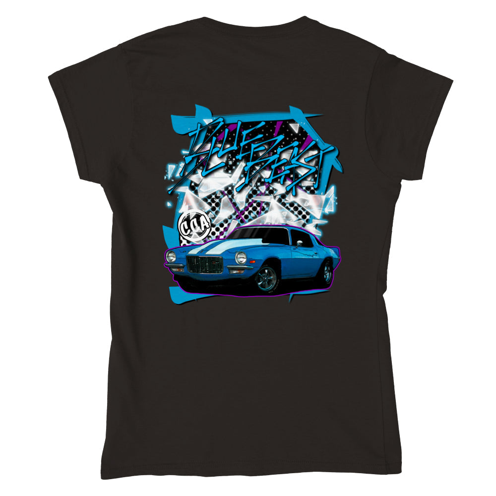 Print Material - Womens Blue Beast T-shirt