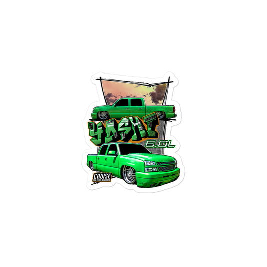 Small Yoshi Truck Bubble-free Sticker